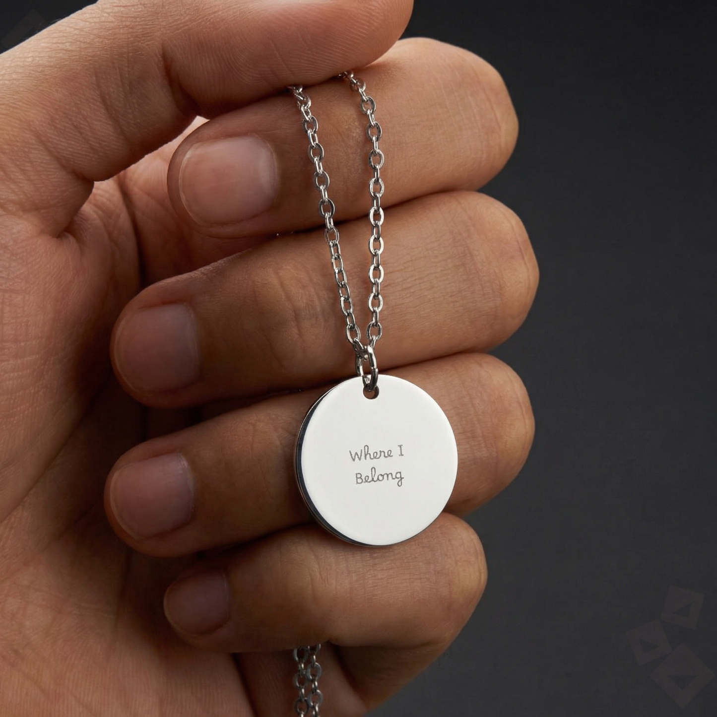 Circle Necklace Engraving, Personalized Name Circle Necklace with Round Pendant, Custom Word Necklace, Minimalist Jewelry Gift