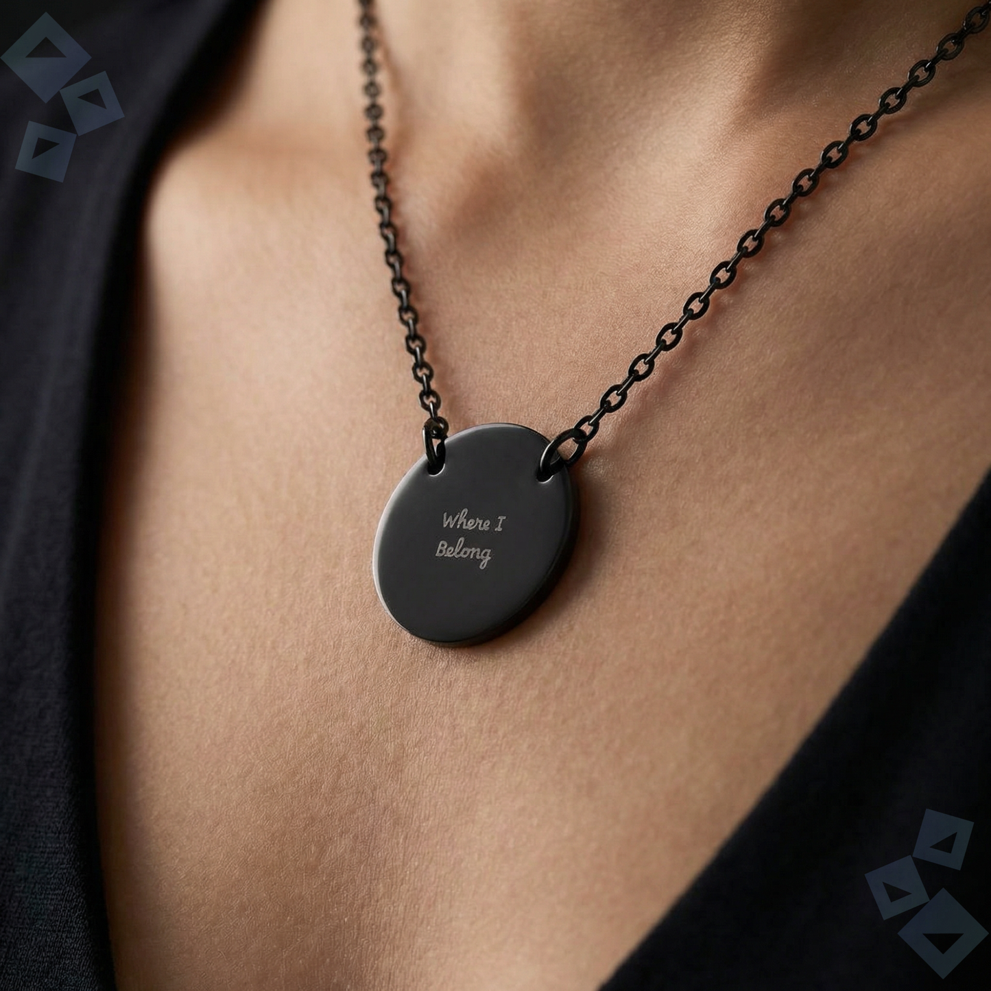 Circle Necklace Engraving, Personalized Name Circle Necklace with Round Pendant, Custom Word Necklace, Minimalist Jewelry Gift