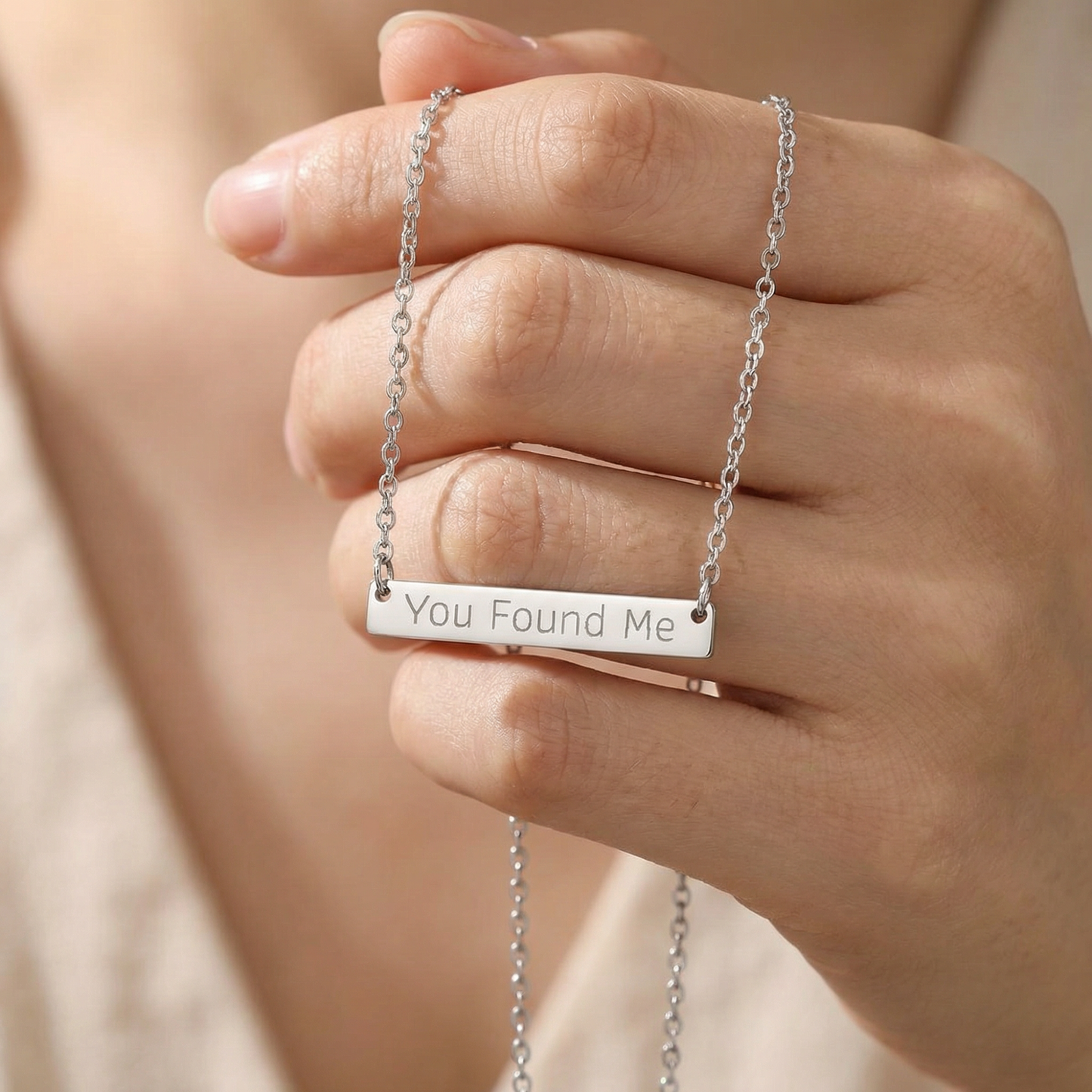 Horizontal Bar Necklace Engraving, Personalized Name Bar Necklace Stainless Steel, Custom Word Bar Necklace, Minimalist Jewelry Gift for Her