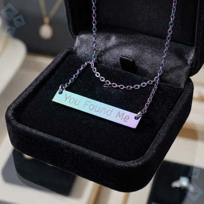 Horizontal Bar Necklace Engraving, Personalized Name Bar Necklace Stainless Steel, Custom Word Bar Necklace, Minimalist Jewelry Gift for Her