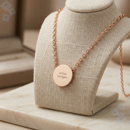 Mini Circle Necklace Engraving, Personalized Name Necklace with Round Pendant, Custom Word Necklace, Minimalist Jewelry Gift for Her