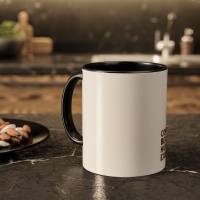 Grumpy Black Cat Coffee Because Humans Are Exhausting Mug