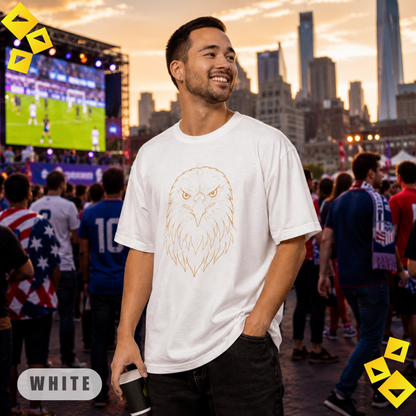 Unisex Garment-Dyed T-shirt, Eagle Illustration Tee, World Cup 2026 Soccer Fan Shirt, Fierce Eagle Graphic, Sports Gift