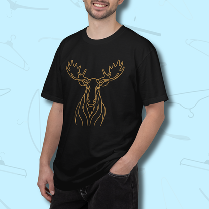 Unisex Garment-Dyed T-shirt, Minimalist Moose Line Art Tee, World Cup 2026 Fan Shirt, Wildlife Graphic, Nature Lover Sports Gift