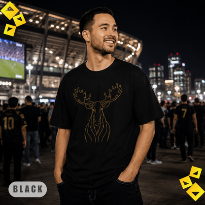 Unisex Garment-Dyed T-shirt, Minimalist Moose Line Art Tee, World Cup 2026 Fan Shirt, Wildlife Graphic, Nature Lover Sports Gift