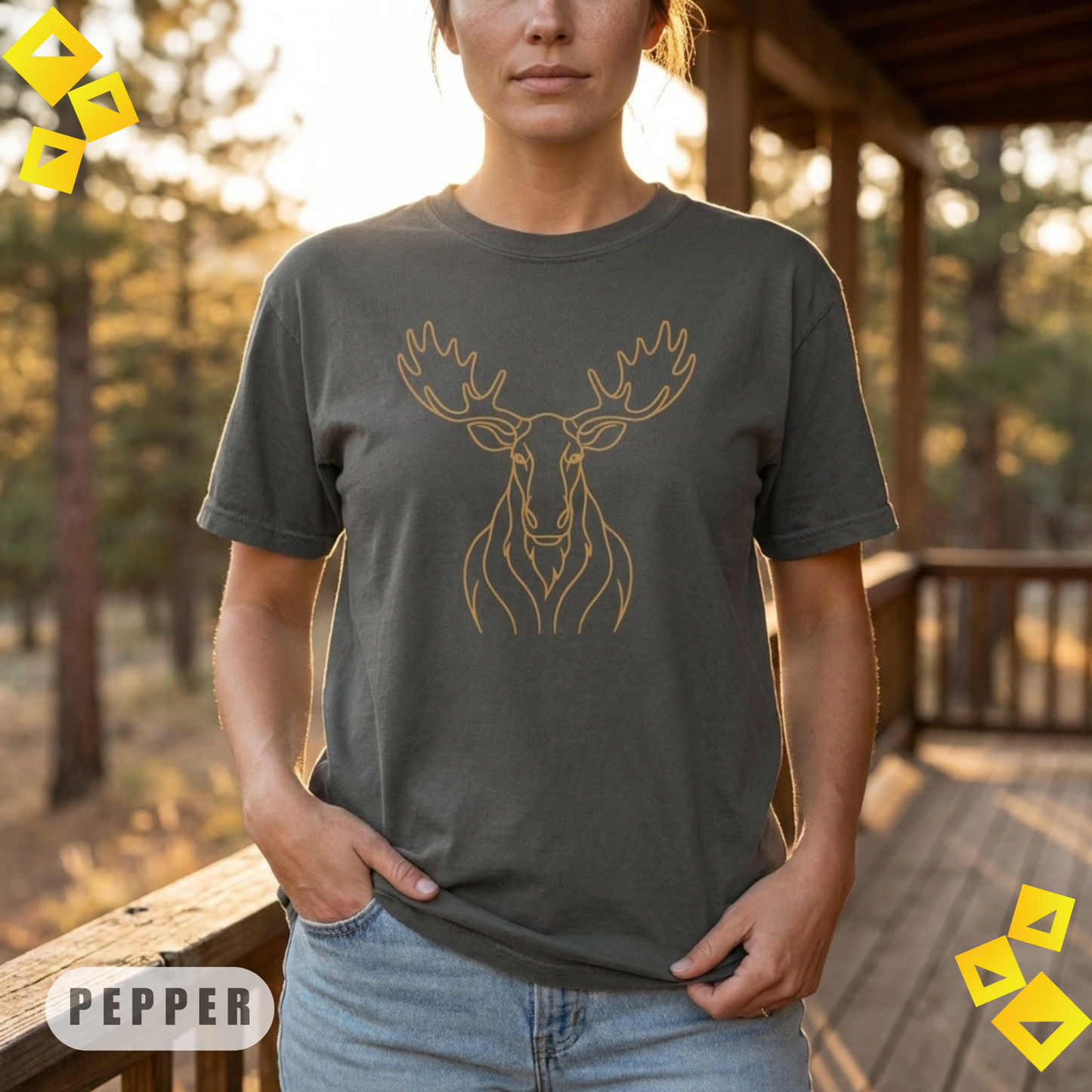 Unisex Garment-Dyed T-shirt, Minimalist Moose Line Art Tee, World Cup 2026 Fan Shirt, Wildlife Graphic, Nature Lover Sports Gift