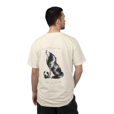 Howl Wolf with Soccer Ball T-Shirt | Soft Watercolor Wolf Illustration