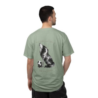 Howl Wolf with Soccer Ball T-Shirt | Soft Watercolor Wolf Illustration