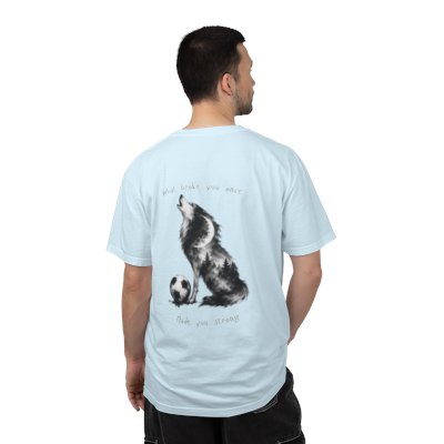 Howl Wolf with Soccer Ball T-Shirt | Soft Watercolor Wolf Illustration