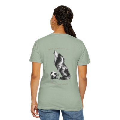 Howl Wolf with Soccer Ball T-Shirt | Soft Watercolor Wolf Illustration