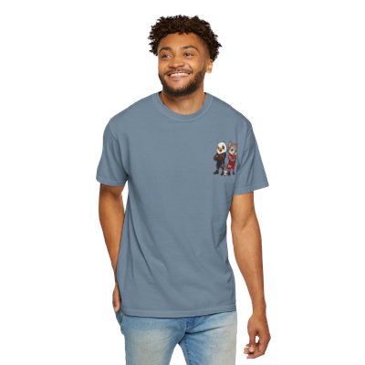 Eagle and Gray Wolf Soccer Players T-shirt | Cute Animal Sports Illustration