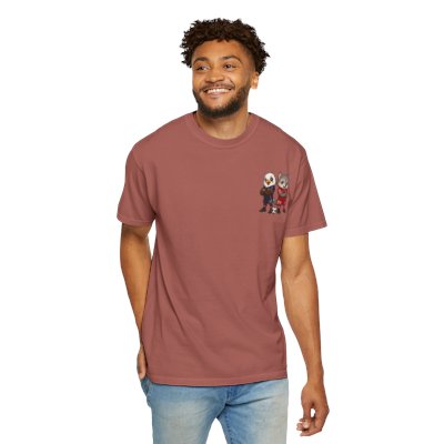 Eagle and Gray Wolf Soccer Players T-shirt | Cute Animal Sports Illustration