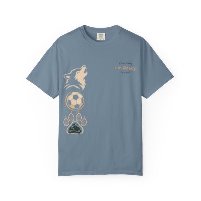 Howl I'm Ready Soccer Wolf T-Shirt | Paw Print, Soccer Ball Design