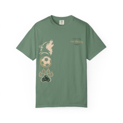 Howl I'm Ready Soccer Wolf T-Shirt | Paw Print, Soccer Ball Design
