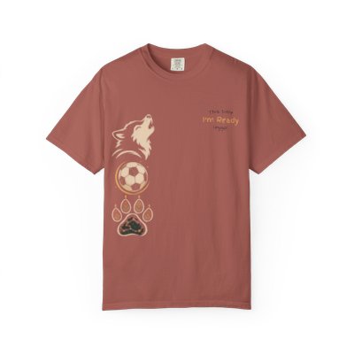 Howl I'm Ready Soccer Wolf T-Shirt | Paw Print, Soccer Ball Design
