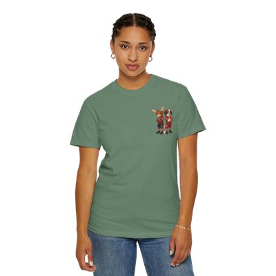 Moose and Saint Bernard Soccer Players T-shirt | Cute Animal Sports Illustration