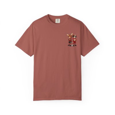 Moose and Saint Bernard Soccer Players T-shirt | Cute Animal Sports Illustration