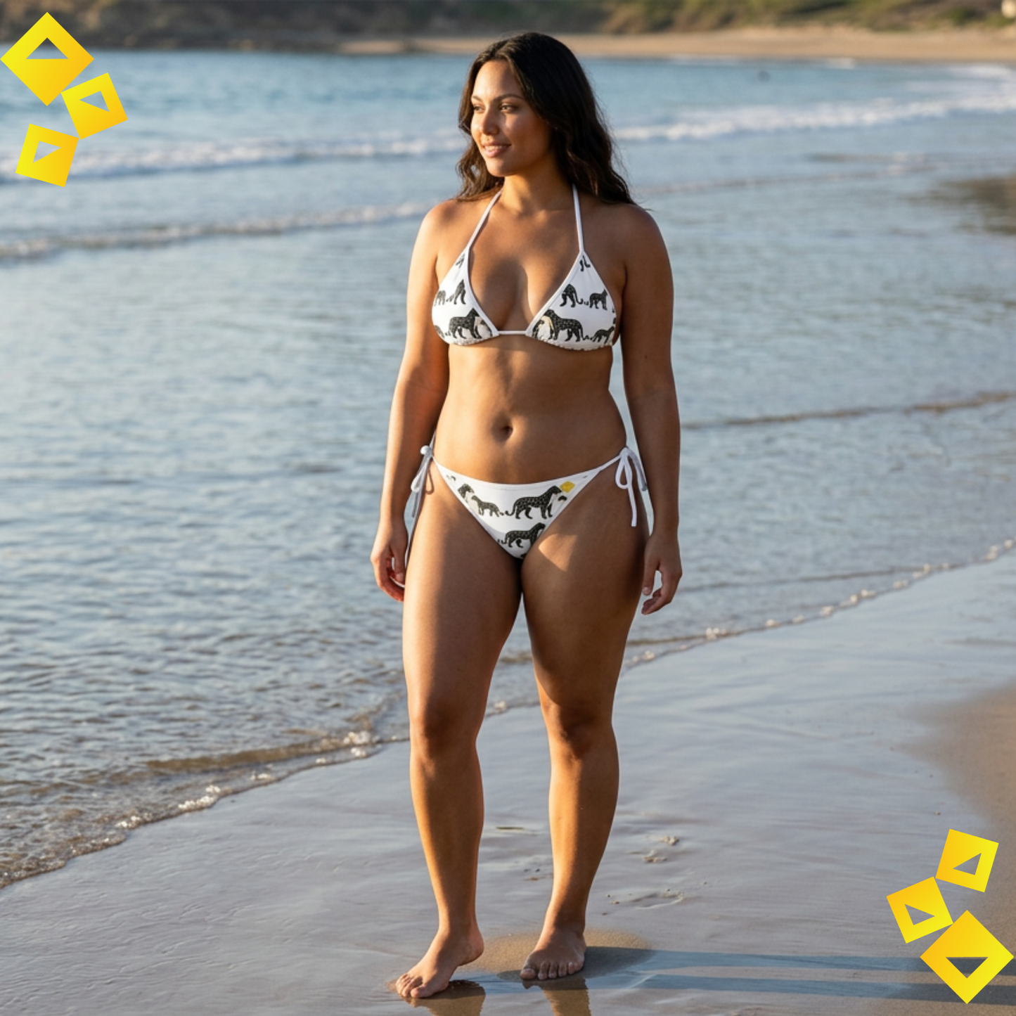 Black Jaguar Pattern Bikini