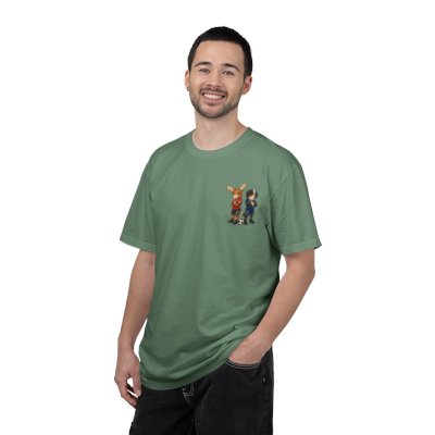 Moose and Dog Soccer Players T-shirt | Cute Animal Sports Illustration