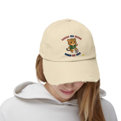 Jaguar Soccer Cap | Cute Vintage Kitten Mascot Distressed Hat