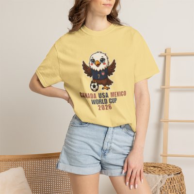 Eagle Soccer Mascot Canada USA Mexico World Cup 2026 T-shirt