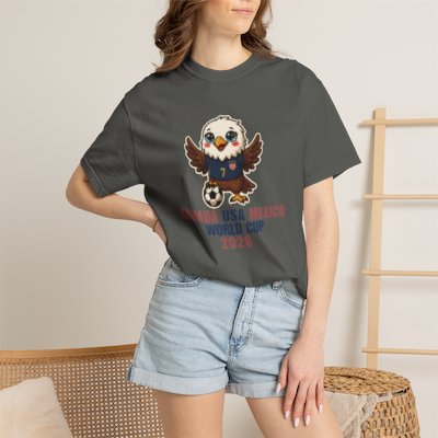 Eagle Soccer Mascot Canada USA Mexico World Cup 2026 T-shirt