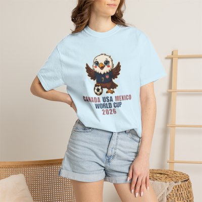 Eagle Soccer Mascot Canada USA Mexico World Cup 2026 T-shirt