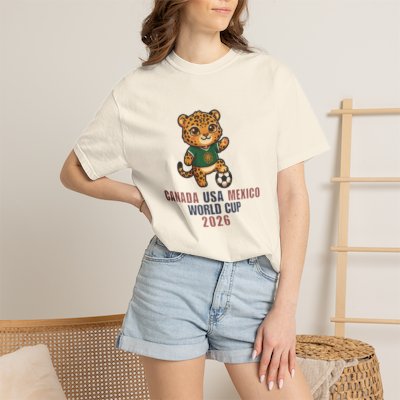 Jaguar Soccer Mascot Canada USA Mexico World Cup 2026 T-shirt
