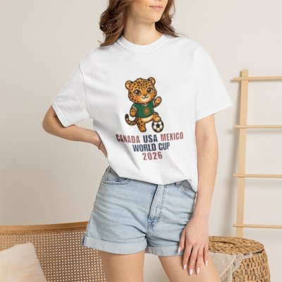 Jaguar Soccer Mascot Canada USA Mexico World Cup 2026 T-shirt