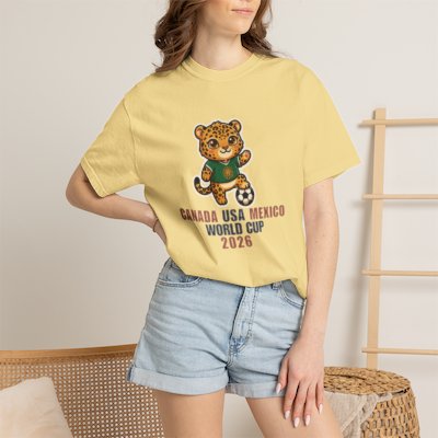 Jaguar Soccer Mascot Canada USA Mexico World Cup 2026 T-shirt