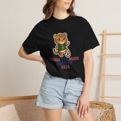 Jaguar Soccer Mascot Canada USA Mexico World Cup 2026 T-shirt