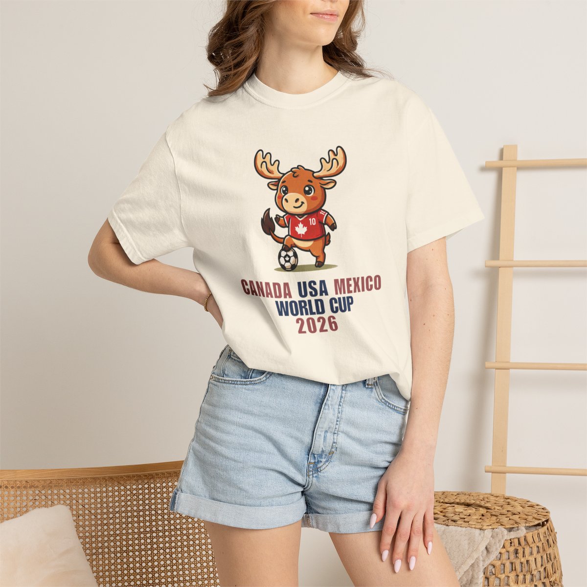Moose Soccer Mascot Canada USA Mexico World Cup 2026 T-shirt
