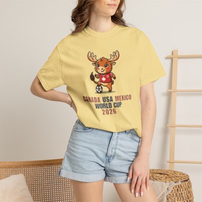 Moose Soccer Mascot Canada USA Mexico World Cup 2026 T-shirt