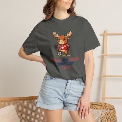 Moose Soccer Mascot Canada USA Mexico World Cup 2026 T-shirt