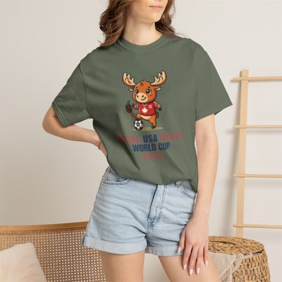 Moose Soccer Mascot Canada USA Mexico World Cup 2026 T-shirt