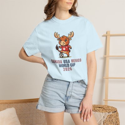 Moose Soccer Mascot Canada USA Mexico World Cup 2026 T-shirt