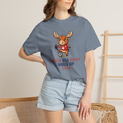 Moose Soccer Mascot Canada USA Mexico World Cup 2026 T-shirt