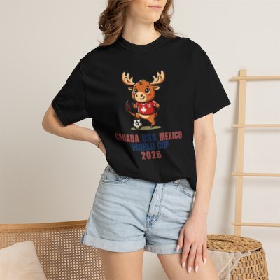 Moose Soccer Mascot Canada USA Mexico World Cup 2026 T-shirt