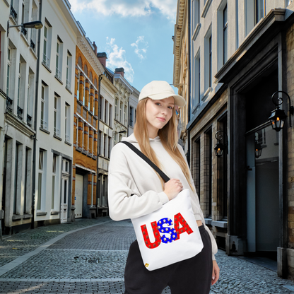 Tote Bag | USA Patriotic Design | Fourth of July Eco-Friendly Carryall