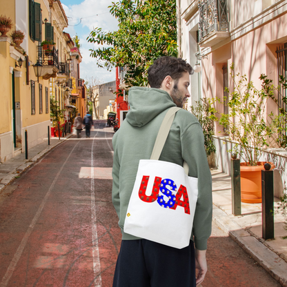 Tote Bag | USA Patriotic Design | Fourth of July Eco-Friendly Carryall