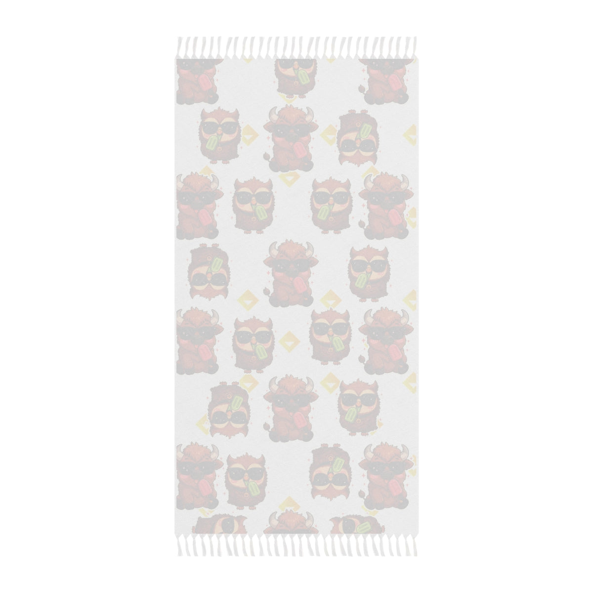 Beach Towel | Bison & Owl Popsicle Pattern | Boho Summer Vibe for Animal Lovers and Outdoor Fun