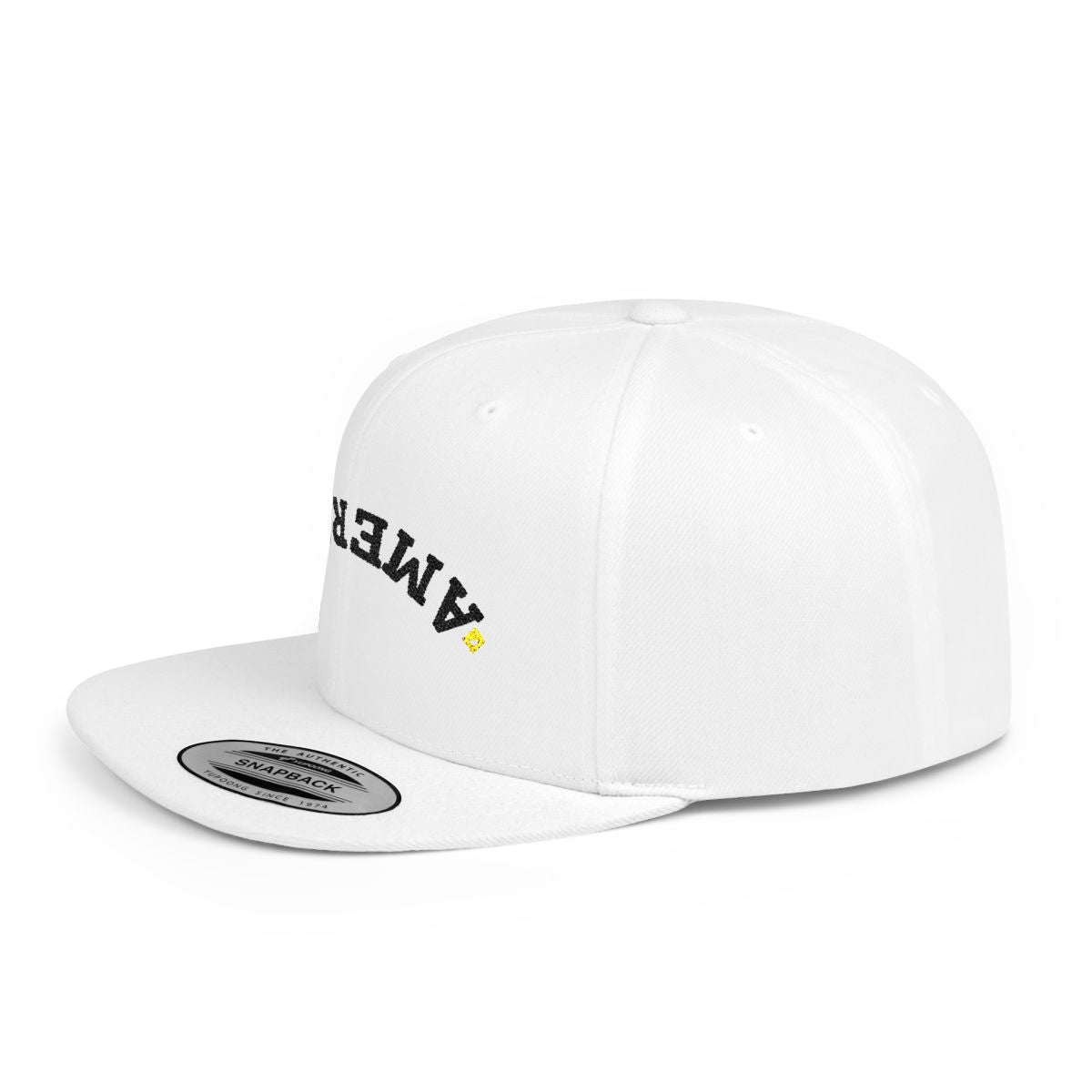 Snapback Hat | Upside Down AMERICA Embroidery | Flat Bill Streetwear Cap for Festivals & Everyday Style