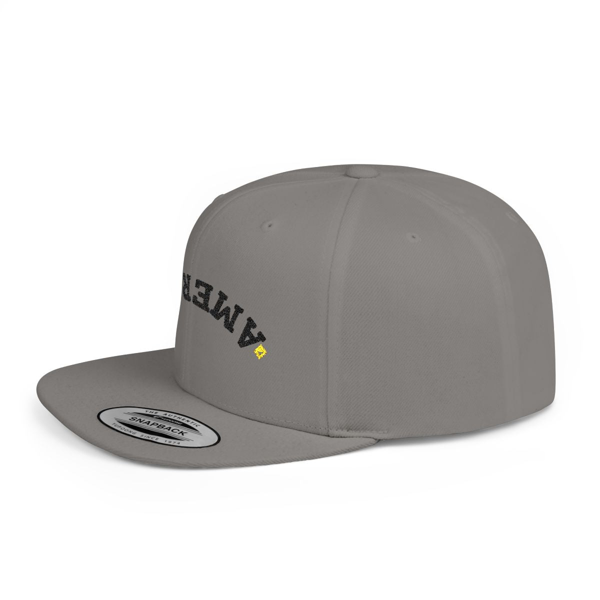 Snapback Hat | Upside Down AMERICA Embroidery | Flat Bill Streetwear Cap for Festivals & Everyday Style