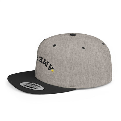 Snapback Hat | Upside Down AMERICA Embroidery | Flat Bill Streetwear Cap for Festivals & Everyday Style