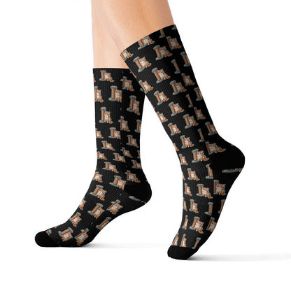 Cute Cat & Scratcher Pattern Socks | Cozy, Fun, Unisex Cat Lover Gift