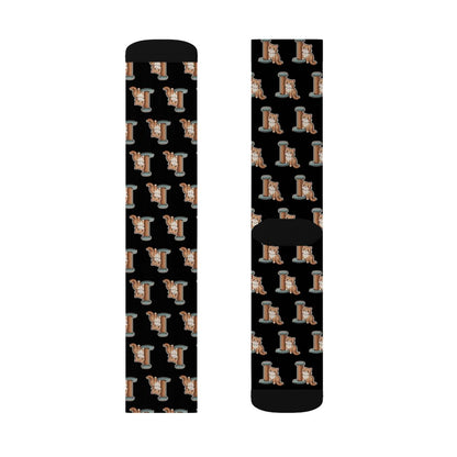 Cute Cat & Scratcher Pattern Socks | Cozy, Fun, Unisex Cat Lover Gift