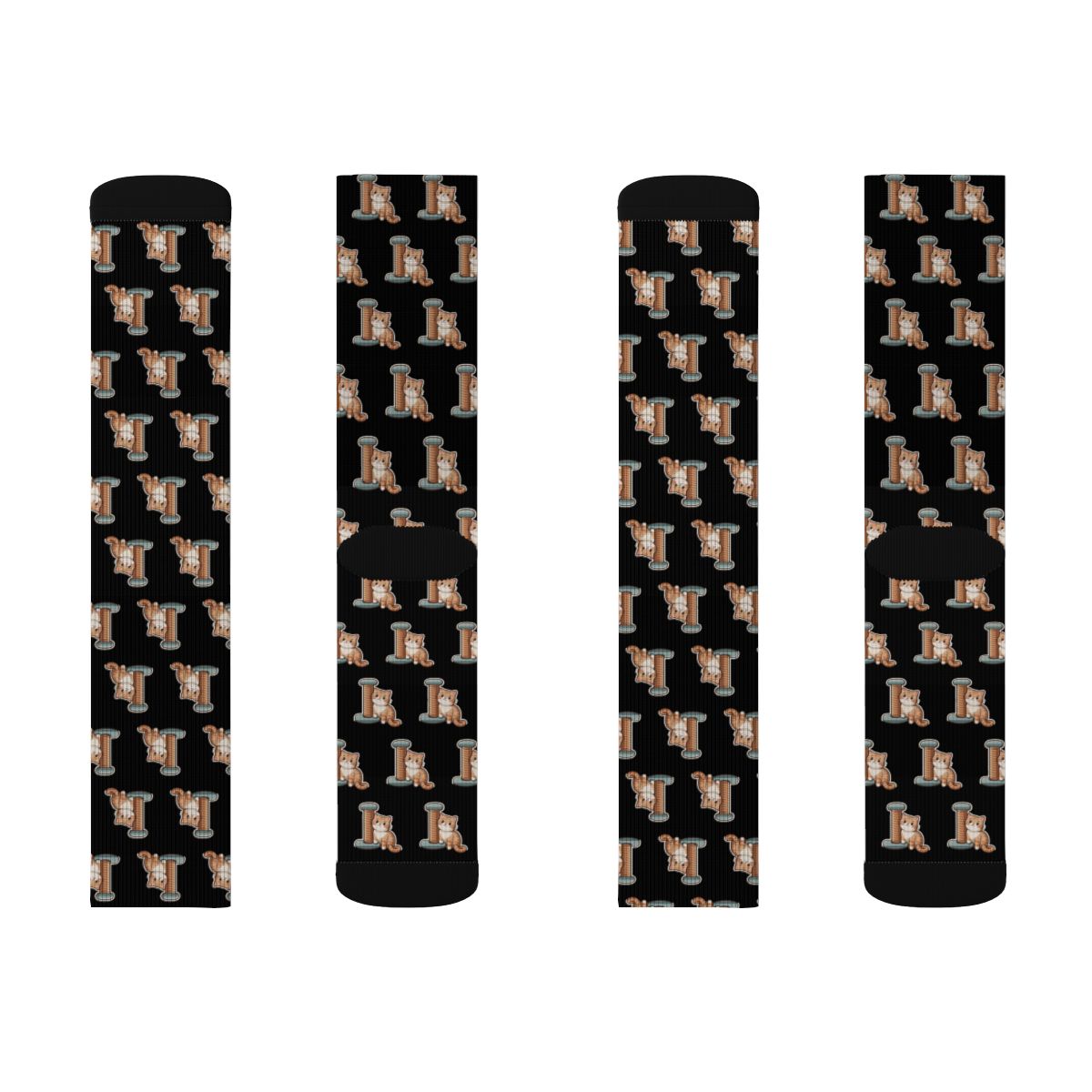 Cute Cat & Scratcher Pattern Socks | Cozy, Fun, Unisex Cat Lover Gift