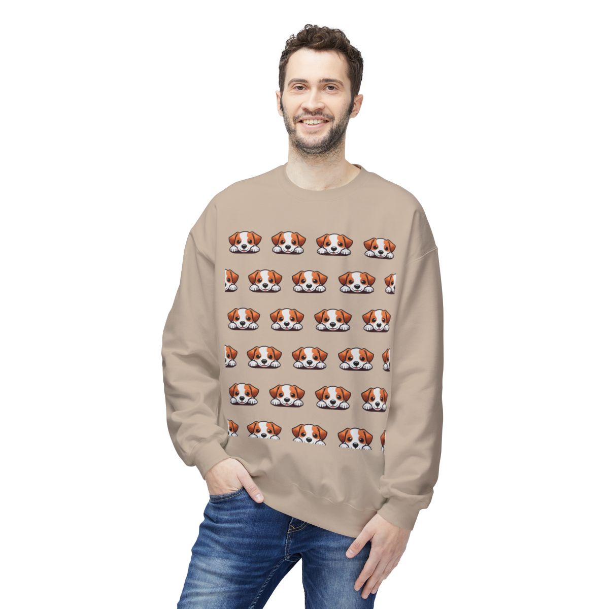 I Woof You <3 Puppy Faces Sweatshirt | Cute & Cozy Unisex Dog Lover Fleece CrewneckCrewneck