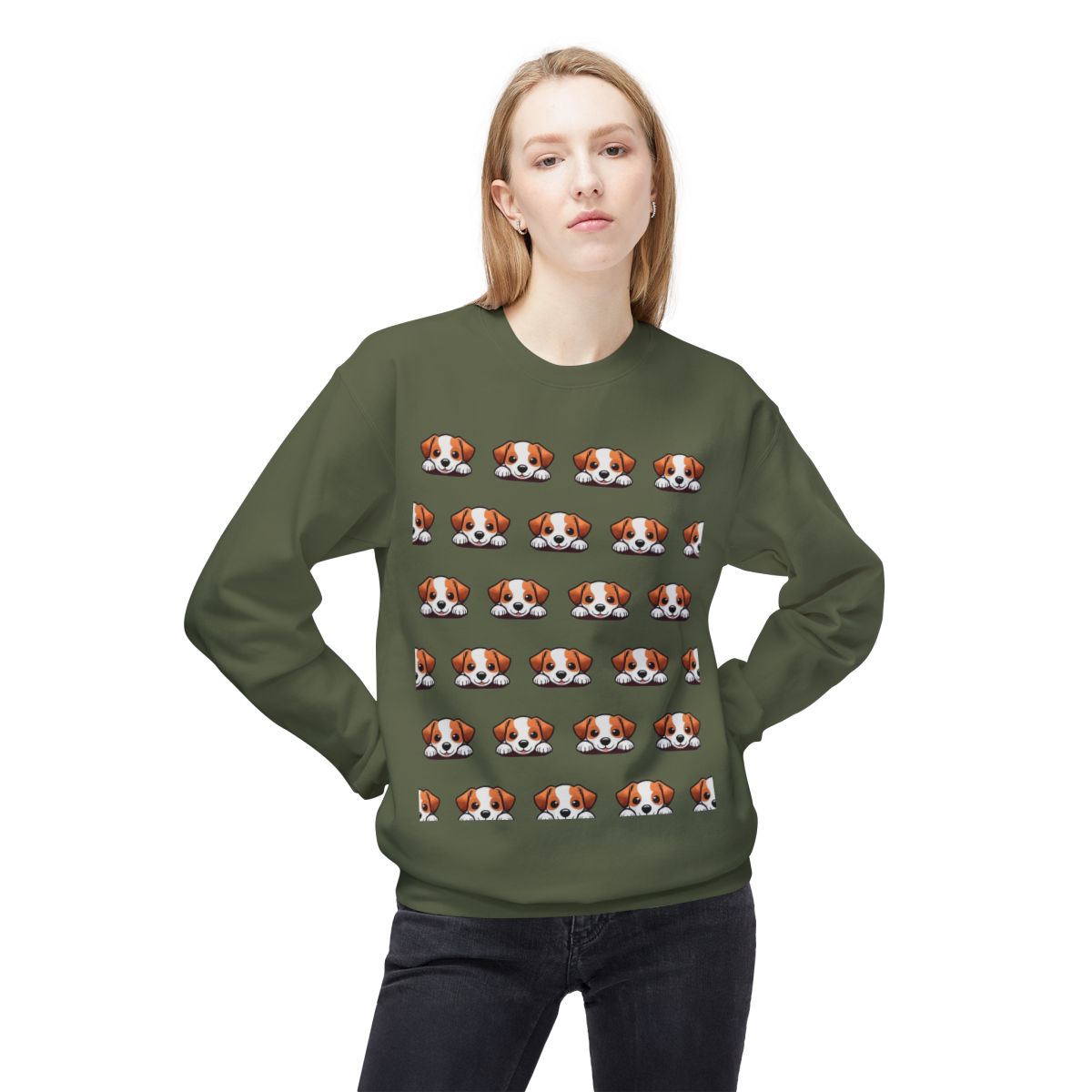 I Woof You <3 Puppy Faces Sweatshirt | Cute & Cozy Unisex Dog Lover Fleece CrewneckCrewneck