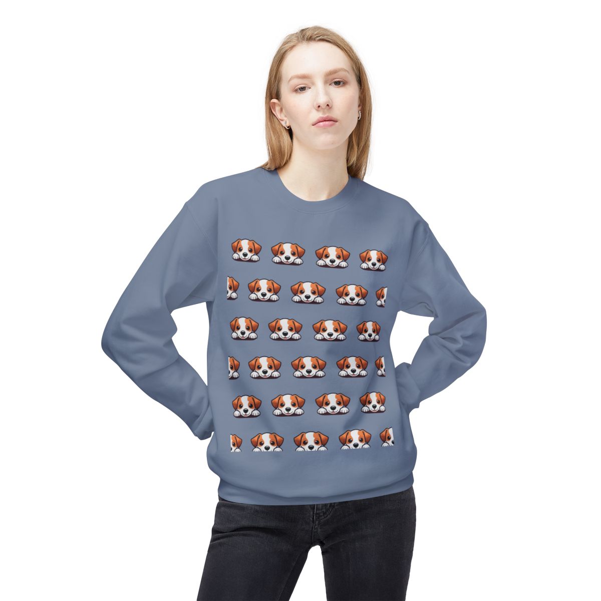 I Woof You <3 Puppy Faces Sweatshirt | Cute & Cozy Unisex Dog Lover Fleece CrewneckCrewneck